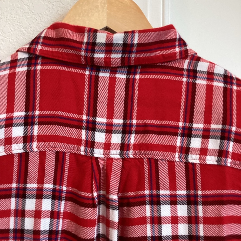 Women’s Banana Republic Button Down Long Sleeve Shirt Dillon Viscose Small Red - Picture 9 of 12